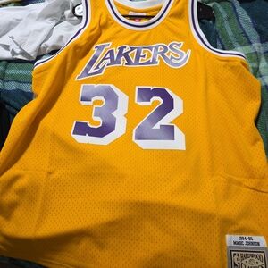 Mitchell & Ness Gold Lakers Jersey